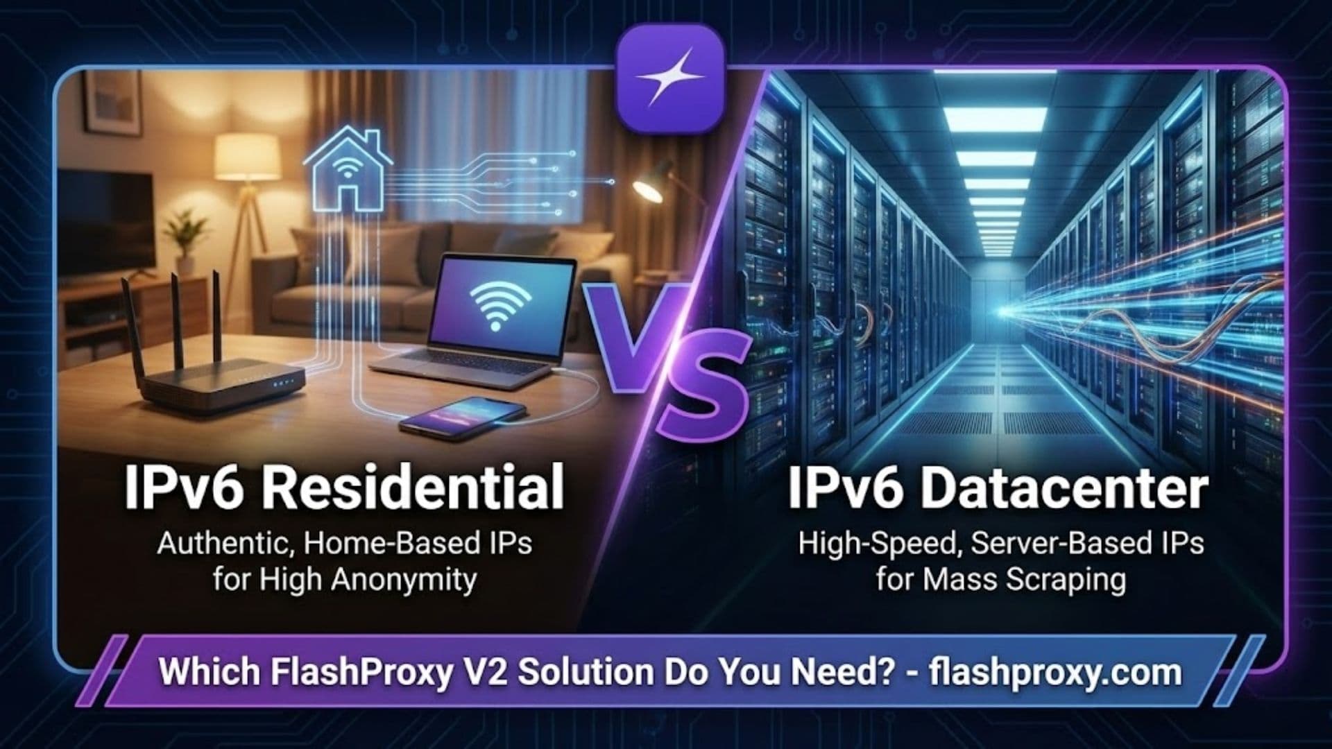 IPv6 Residential vs IPv6 Datacenter: Which FlashProxy V2 Solution Do You Need?