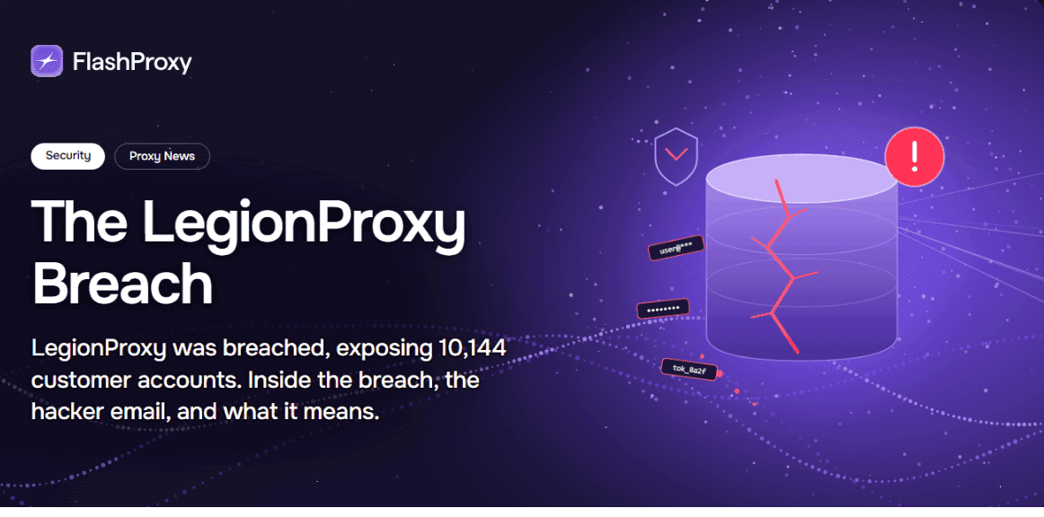 LegionProxy data breach: 10,144 customer accounts exposed in April 2026